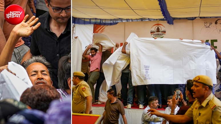 सिविल ड्रेस में जवान, चादरों से ढका मंच... जंतर-मंतर से कैसे उठाए गए सोनम वांगचुक, तस्वीरों में पूरी कहानी