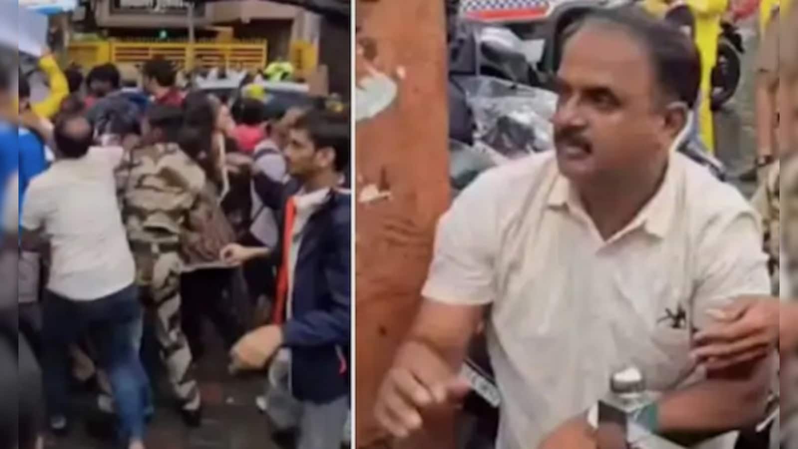 The video from a protest in Mumbai shows a police officer in plain clothes grabbing and dragging a woman protester in an objectionable manner.