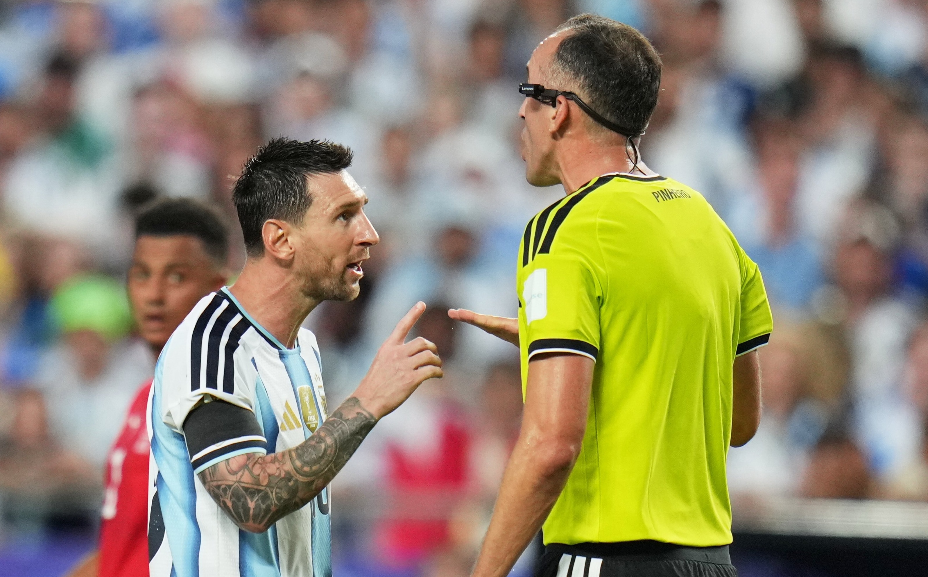 Messi has heated exchange with referee during Argentina’s 3-1 win