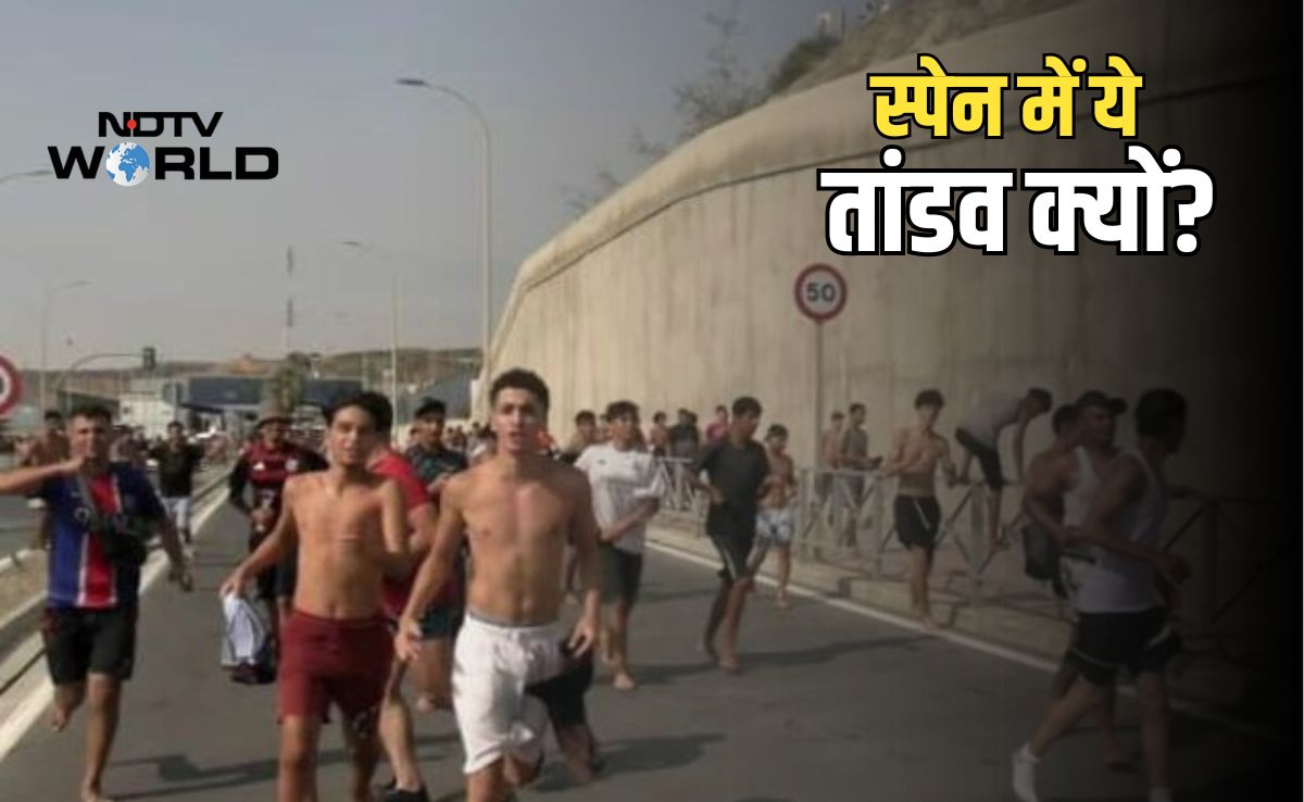 VIDEO: स्पेन में घुसी मोरक्को की 60 हजार की भीड़ का तांड़व, घरों में जबरन घुसे, सड़क पर जला रहे गाड़ियां