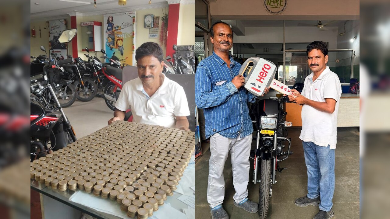 Telangana man buys motorcycle paying ₹1.1 lakh entirely in ₹10 coins