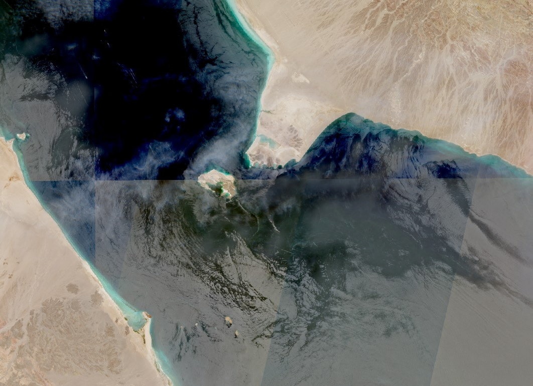 Satellite imagery shows Bab el Mandeb Strait, a key shipping waterway and the gateway to the Red Sea. July 12, 2026. Nasa Worldview/Handout via REUTERS