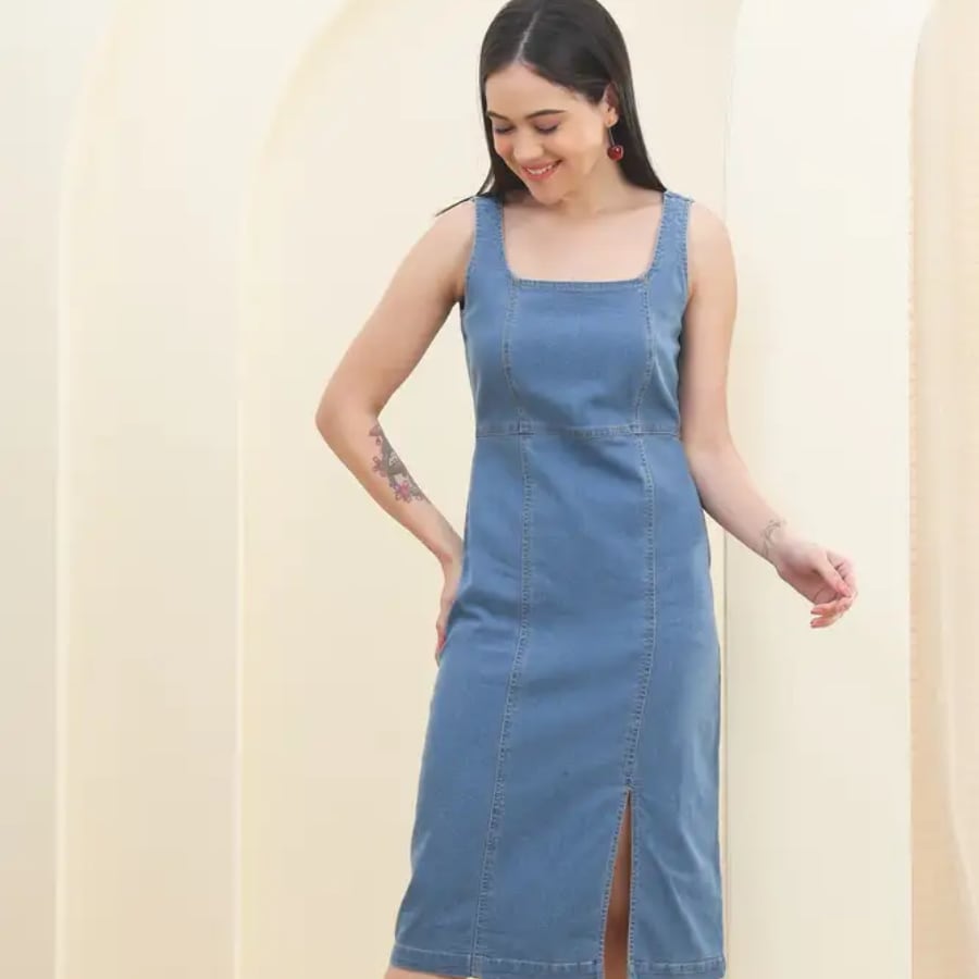 Click here to buy: DOZER Women Bodycon Blue Below Knee Dress Click here to buy: DOZER Women Bodycon Blue Below Knee Dress