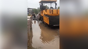 Greater Noida: Road Construction Continues Amid Waterlogging, Video Goes Viral