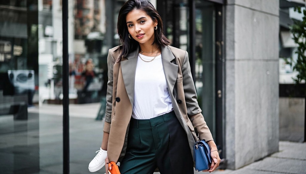 Construct a stylish daily wardrobe by mixing modern fashion trends with timeless clothing pieces. Construct a stylish daily wardrobe by mixing modern fashion trends with timeless clothing pieces.