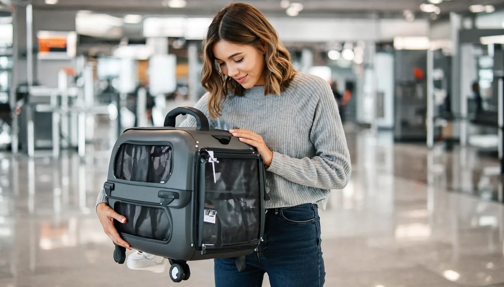 What airlines inspect: exact carrier dimensions, ventilation, locks, and pet comfort checks before boarding.