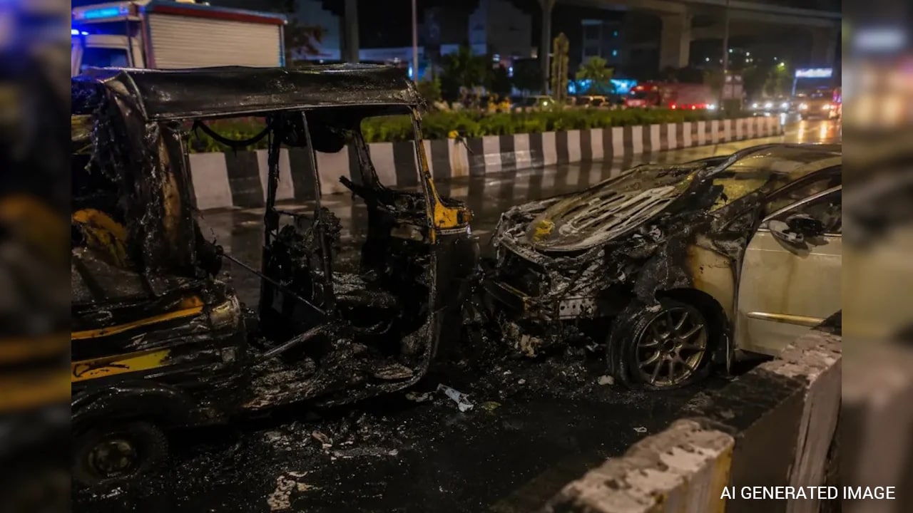 Mumbai Man Killed After Car Hits Auto, Bursts Into Flames
