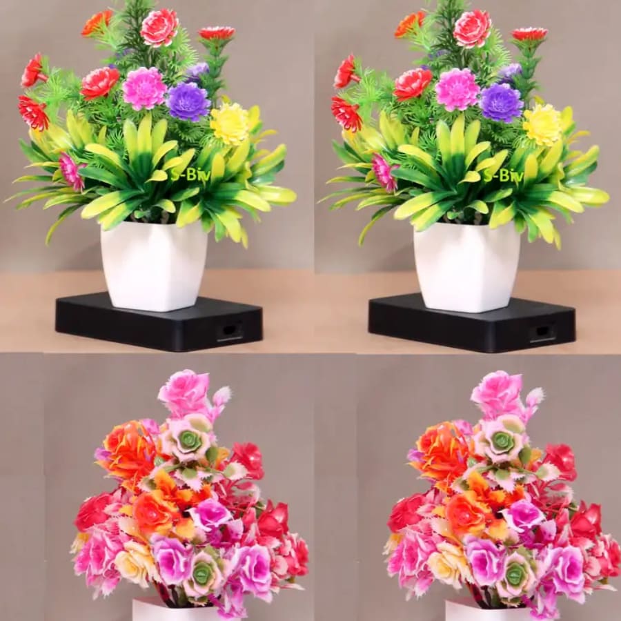 Click here to buy:  S-Biv Set of 4 Artificial Flower And Plant For Home Decor