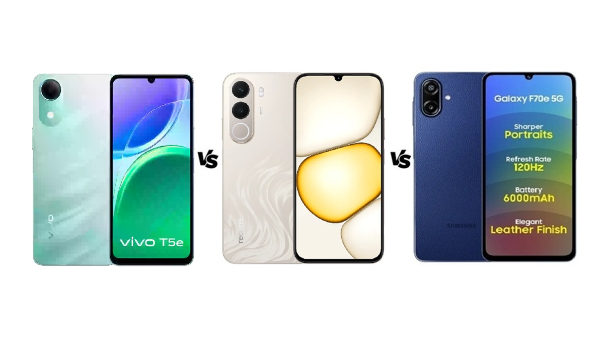 Vivo T5e vs Realme C100x vs Samsung Galaxy F70e 5G: ₹15000 में कौन सा रहेगा बेस्ट