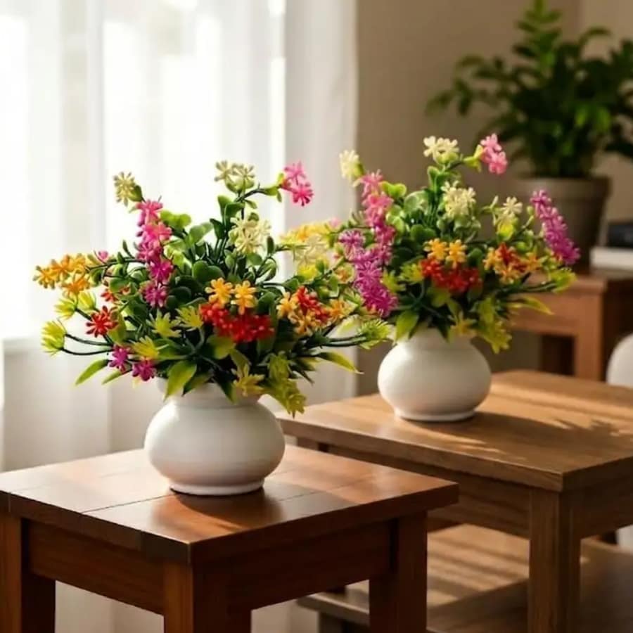 Click here to buy: NERAPI Set of 2 Pcs Stylish Ficus Leaf Bonsai Flower Plant