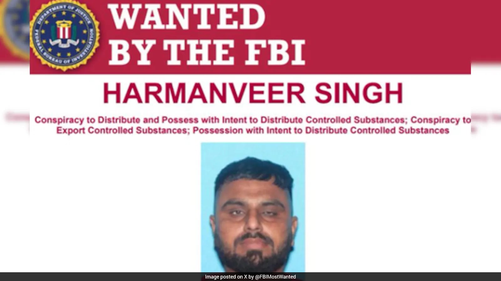 இந்திய நாட்டு பிரஜை மீது போதைப்பொருள் கடத்தல் வழக்கில் FBI 'தேவையானது' அறிவிப்பு வெளியீடு