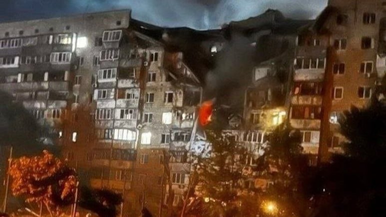 Explosions, Fire Across Kyiv As Russia Attacks Ukrainian Capital With Ballistic Missiles - Watch
