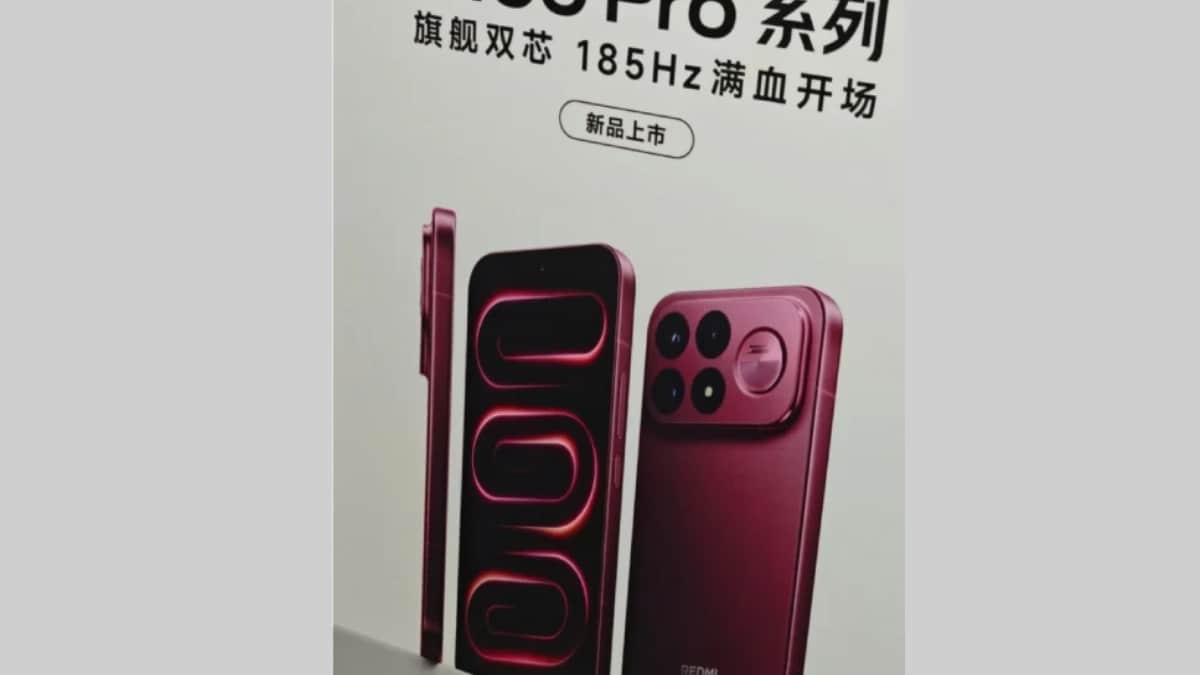 Redmi K100 Pro लॉन्च होगा 185Hz डिस्प्ले, 200MP कैमरा के साथ, पोस्टर में लीक हुआ रेड चैरी लुक!