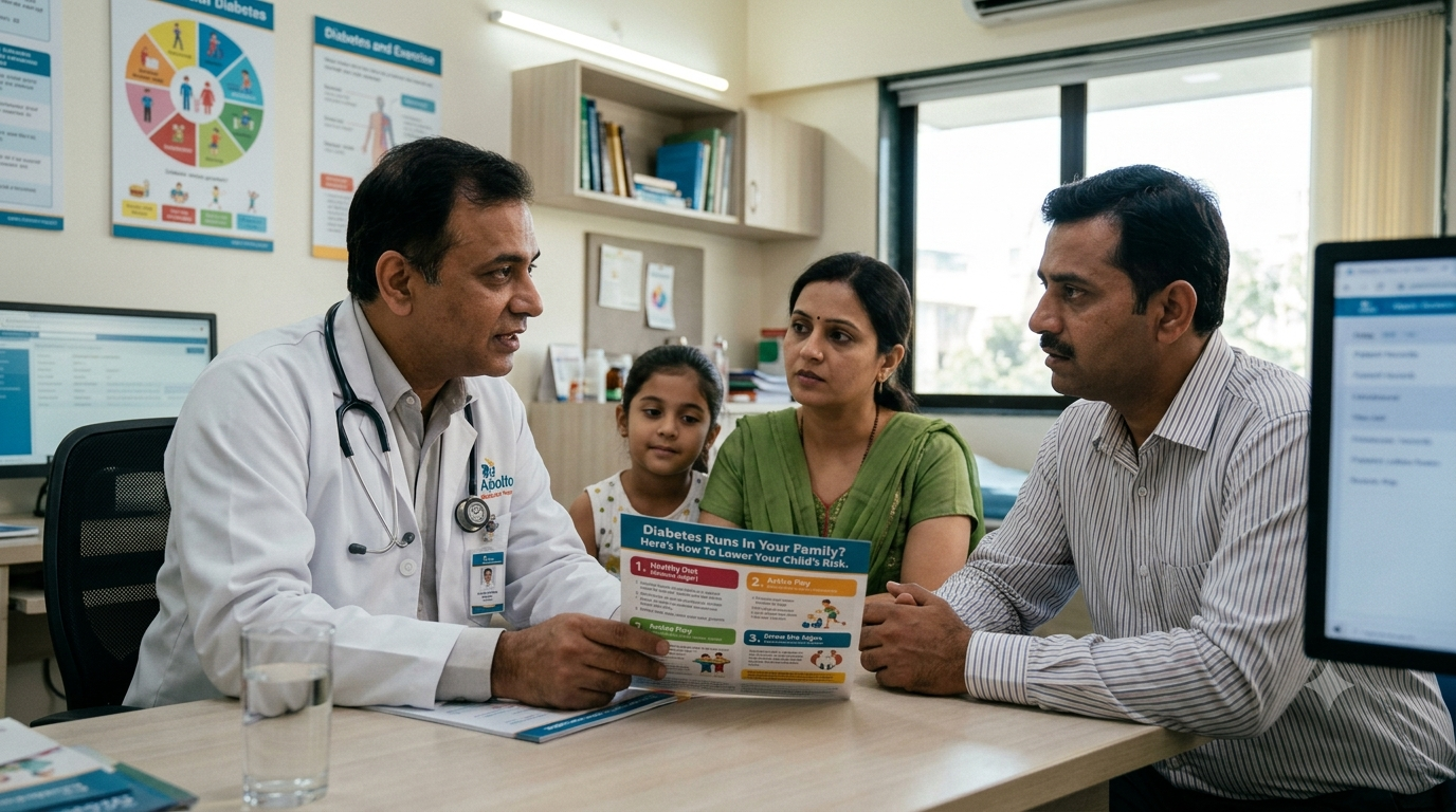 Type 2 diabetes develops because of a combination of inherited genes