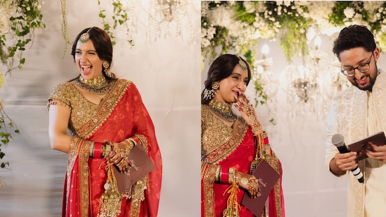 Akansha Ranjan Kapoor Marries Sharan Sharma In A Traditional Red Arpita Mehta Saree