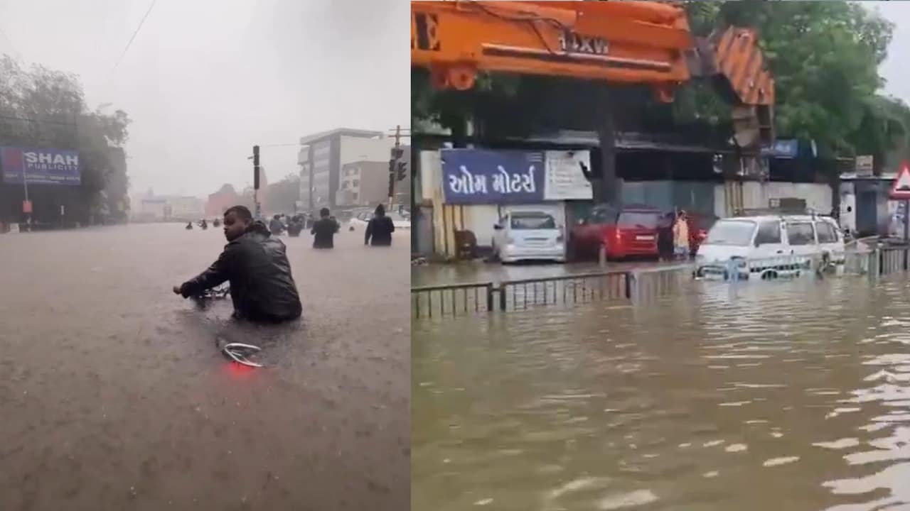सूरत में बारिश का महाकहर: 14 इंच बारिश से शहर बेहाल, 1200 लोगों का रेस्क्यू