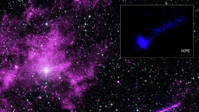 NASA's Space Telescope Maps Magnetic Fields Of Lighthouse Nebula Pulsar