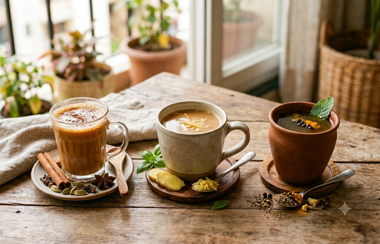 Masala chai, adrak chai and kadha are drinks that can help your reduce your risk of seasonal infections
