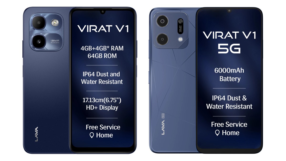 Lava ने लॉन्च किए 6000mAh बैटरी वाले Virat V1 5G और Virat V1 बजट फोन, कीमत ₹12 हजार से कम