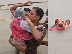 Video: Passengers Climb On Roof Of Sinking Bus In Flood-Hit Gujarat, Rescued