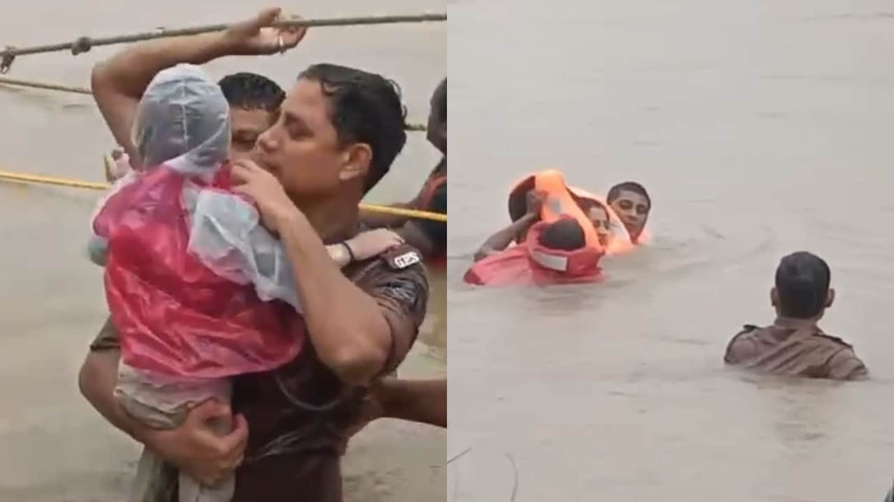 Video: Passengers Climb On Roof Of Sinking Bus In Flood-Hit Gujarat, Rescued