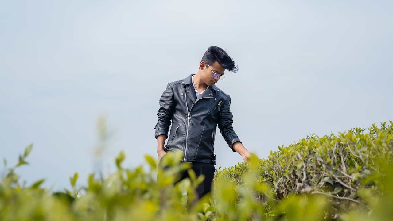 Style a leather jacket with black Style a leather jacket with black