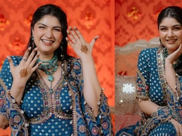 Bride-To-Be Anshula Kapoor's Teal Blue Patola Lehenga For Mehendi Honours Groom Rohan Thakkar's Gujarati Roots