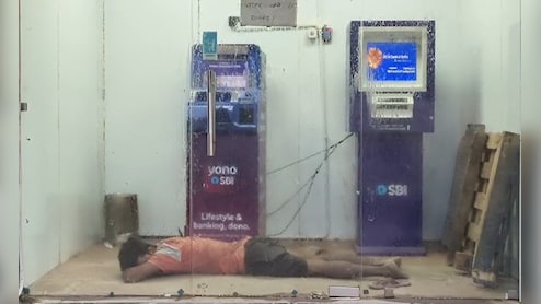 Watch: SBI ATM Becomes 'Bedroom' In UP's Mau As Man Sleeps In AC Comfort