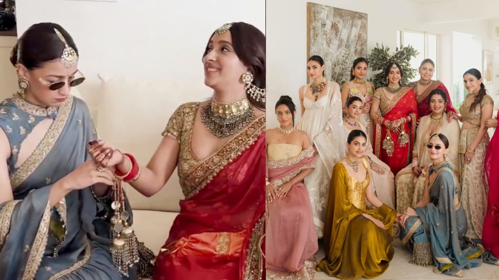 Alia Bhatt Helps Akansha Ranjan Kapoor Tie Kaleeras at Chooda Ceremony