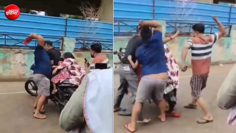 बीमार पति के सामने बीच सड़क महिला को चप्पल-थप्पड़ों से पीटा, खून खौला देगा कानपुर का मामला