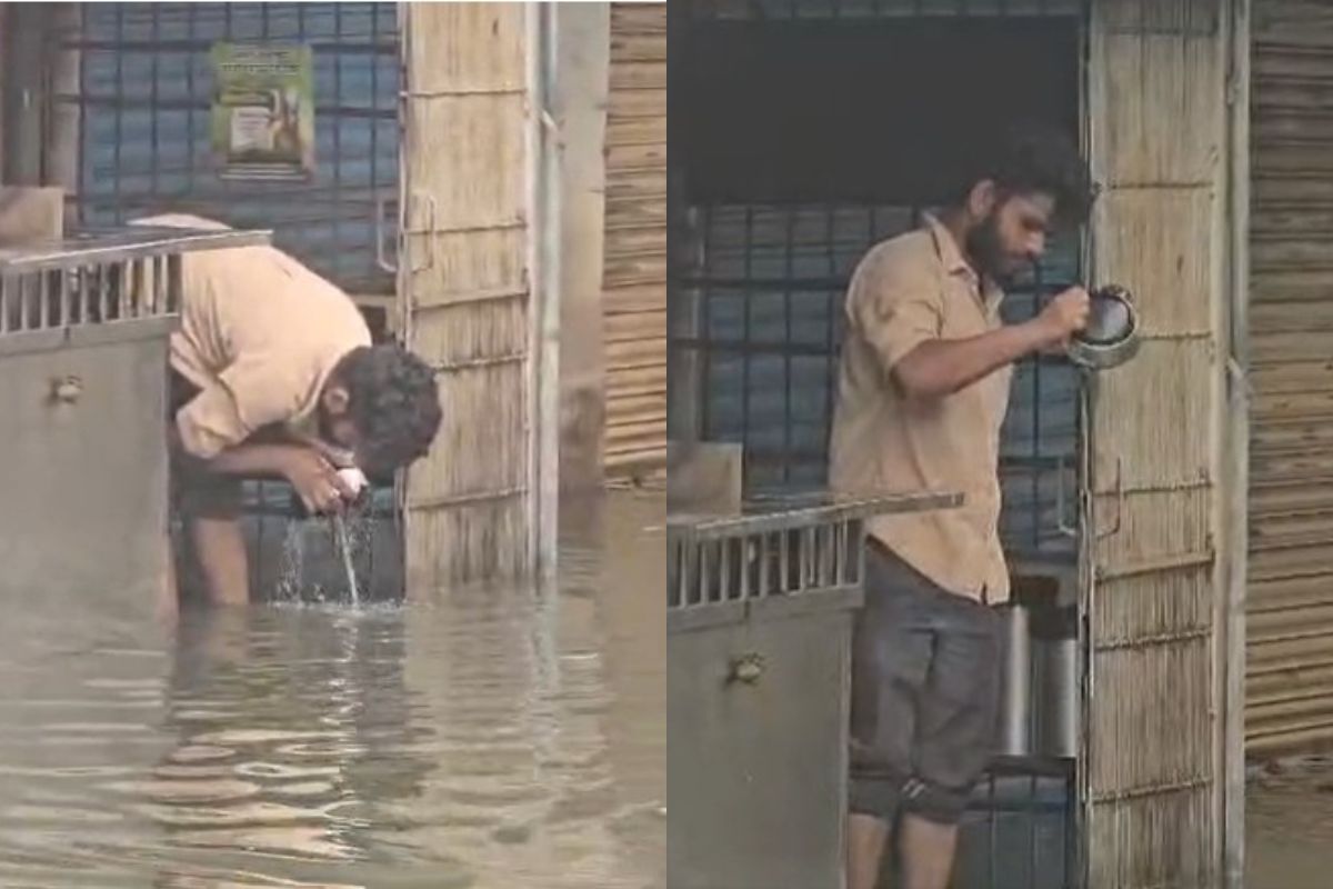 Mumbai Tea Vendor Caught Washing Kettles In Dirty Rainwater Near Nalasopara Station, Video Goes Viral