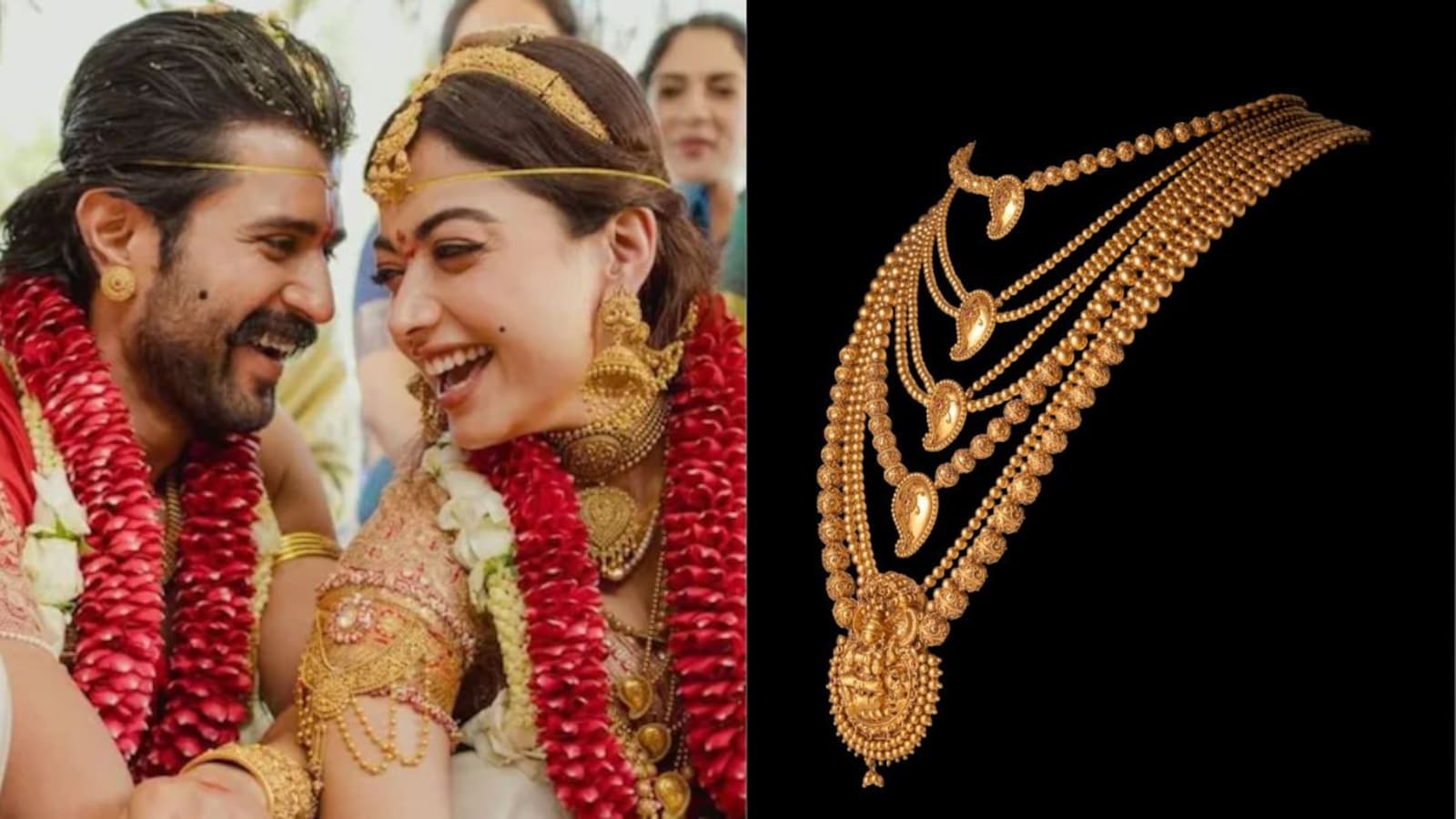 Rashmika Mandanna's Bridal Jewellery Showcases South Indian Grandeur