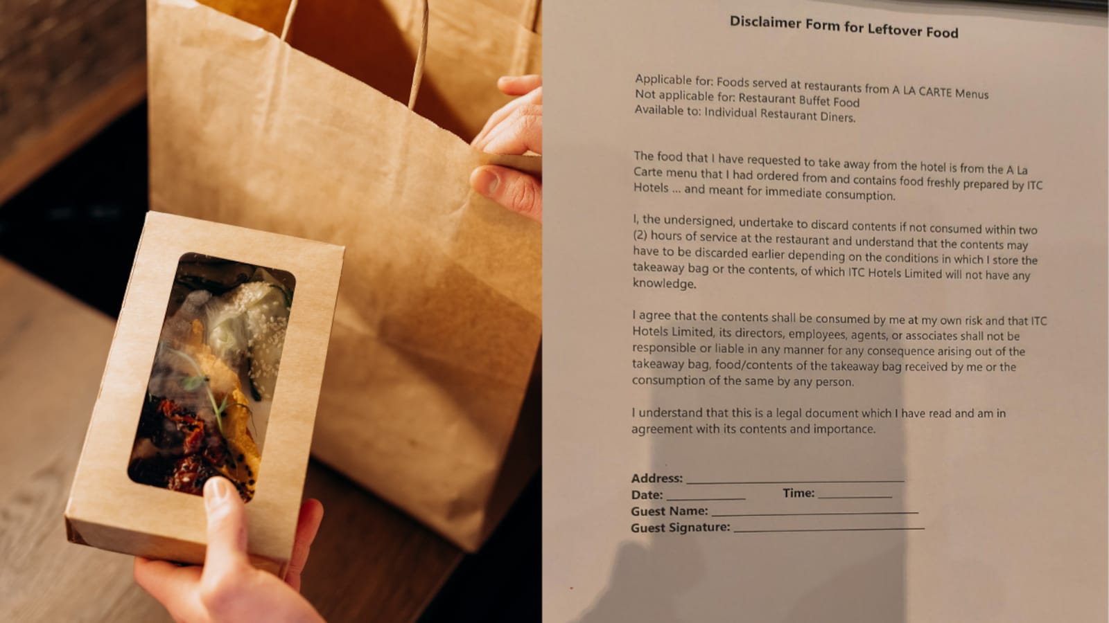 Why Do Hotels Make You Sign A Legal Form Before Packing Leftover Food?