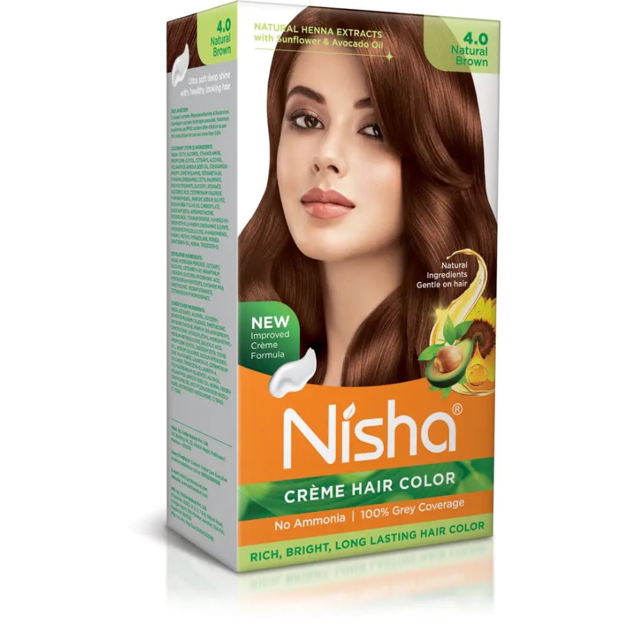 Click here to buy: Nisha Creme Hair Color 4 Natural Brown