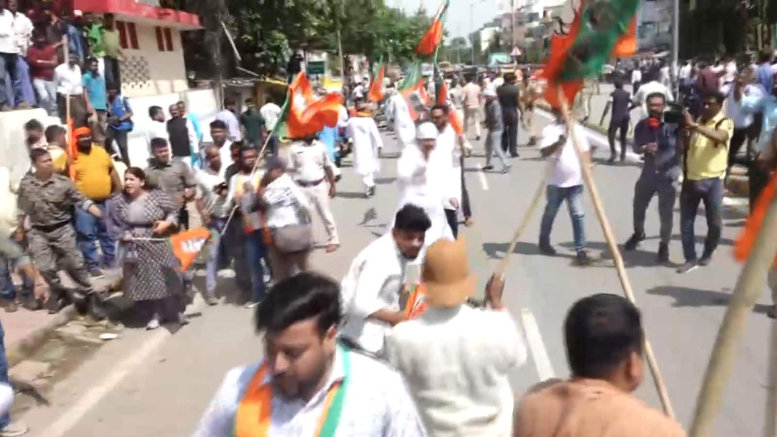 BJP, Congress Workers Clash in Patna Amid NEET Paper Leak Protests