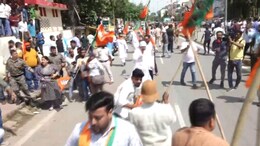 Video: BJP, Congress Workers Clash In Patna, Cops Resort To Lathi-Charge