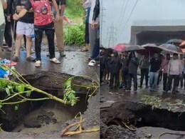 Titwala Rain : टिटवाळा-बल्लानी रस्त्याच्या मधोमध मोठं भगदाड; स्थानिकांमध्ये भीतीचं वातावरण
