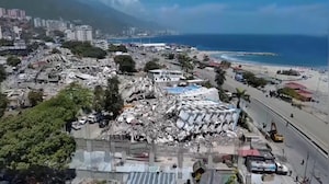 Watch: Drone Footage Reveals Scale Of Earthquake Devastation Along Venezuela's La Guaira Coast