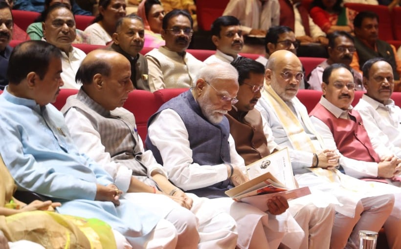 PM Modi at NDA parliamentary partys Mangal Milan meeting PM Modi at NDA parliamentary partys Mangal Milan meeting
