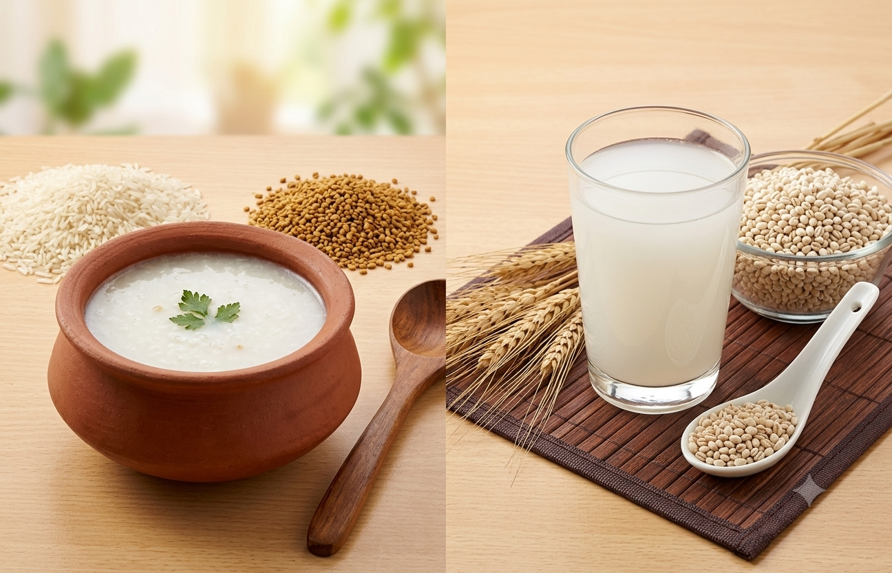 Barley water and rice kanji can benefit those who are dealing with a summer gut infection