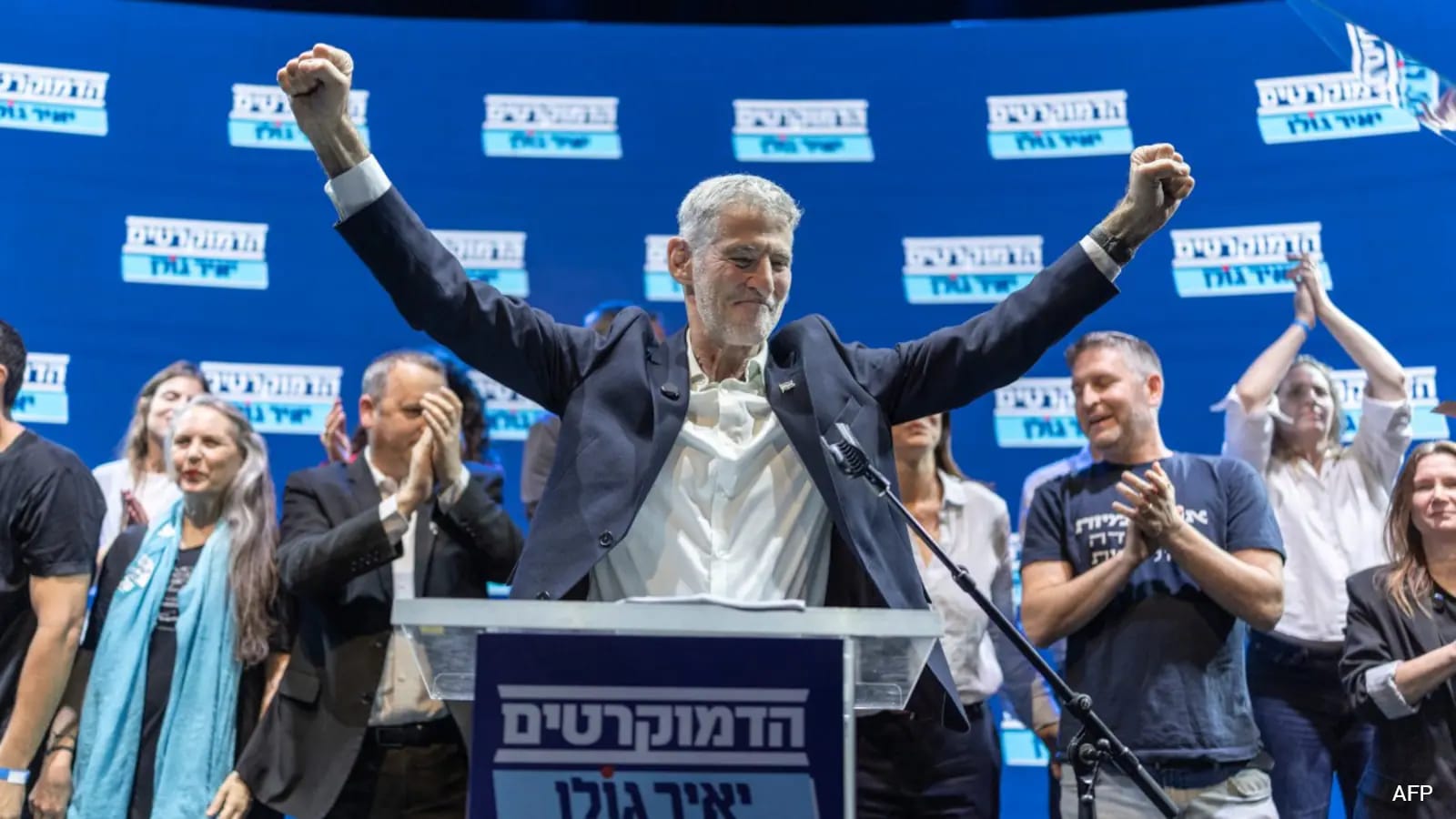 Yair Golan speaking at the Democrats party campaign launch in Tel Aviv | Source: NDTV