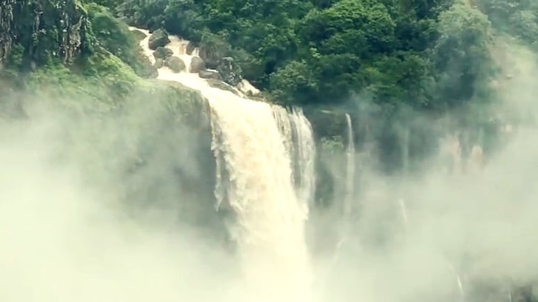 Video : महाबळेश्वरला जायलाच हवं! निसर्गाचं विलोभनीय रुप; लिंगमळा धबधब्याचं रुप पाहून डोळ्याचं पारणं फिटेल