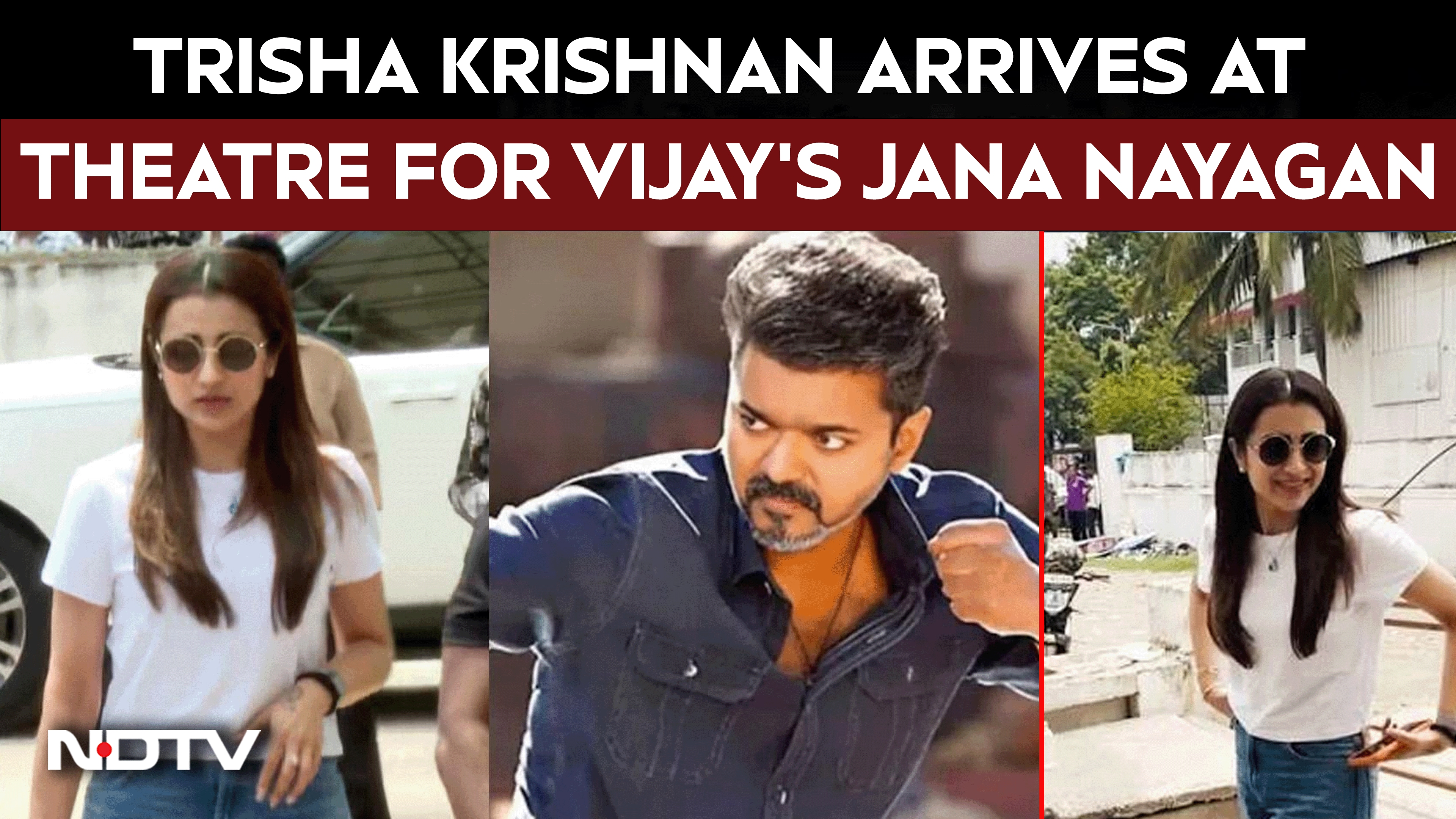 Jana Nayagan | Trisha Krishnan Arrives At Chennai Theatre To Watch Vijay's Jana Nayagan