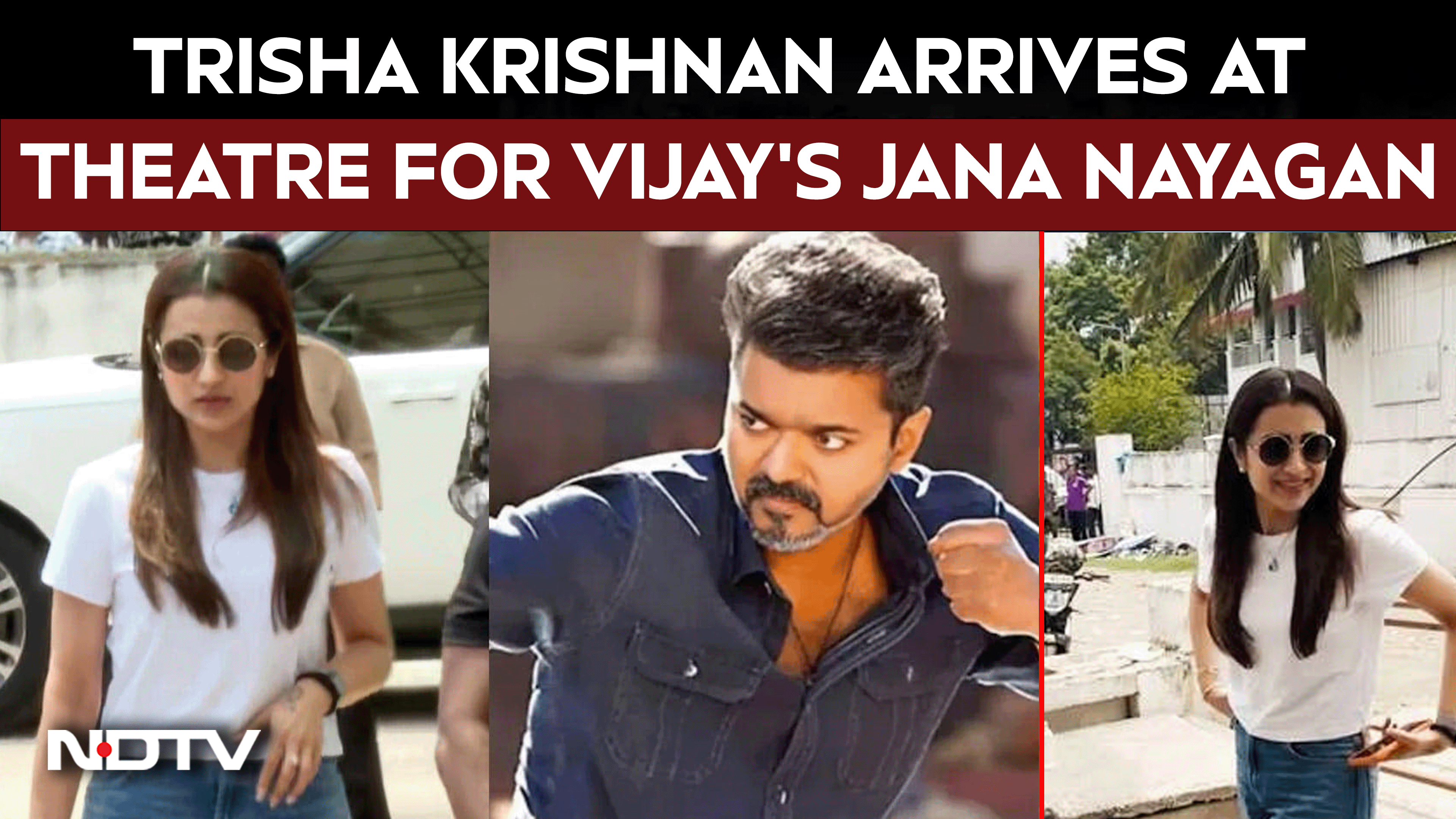 Jana Nayagan | Trisha Krishnan Arrives At Chennai Theatre To Watch Vijay's Jana Nayagan