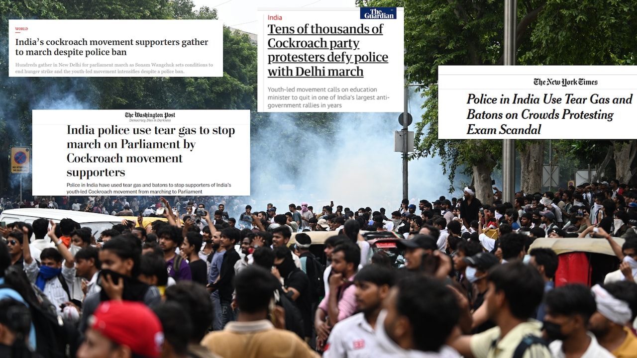 CJP Protest: कॉकरोच जनता पार्टी के संसद मार्च पर दुनिया भर की मीडिया में क्या छपा?