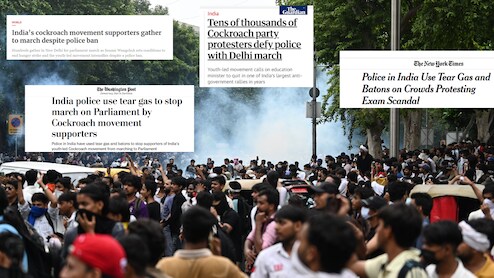 CJP Protest: कॉकरोच जनता पार्टी के संसद मार्च पर दुनिया भर की मीडिया में क्या छपा?