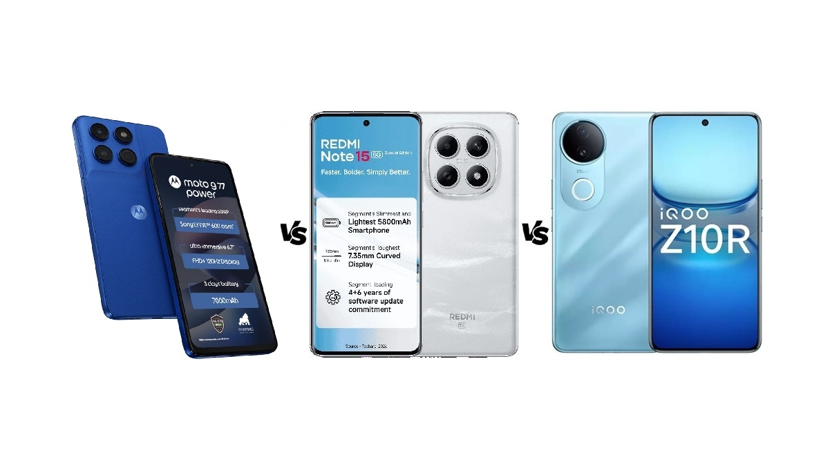 Moto G77 Power vs Redmi Note 15 SE vs iQOO Z10R 5G: खरीदने के लिए जानें कौन सा रहेगा बेस्ट