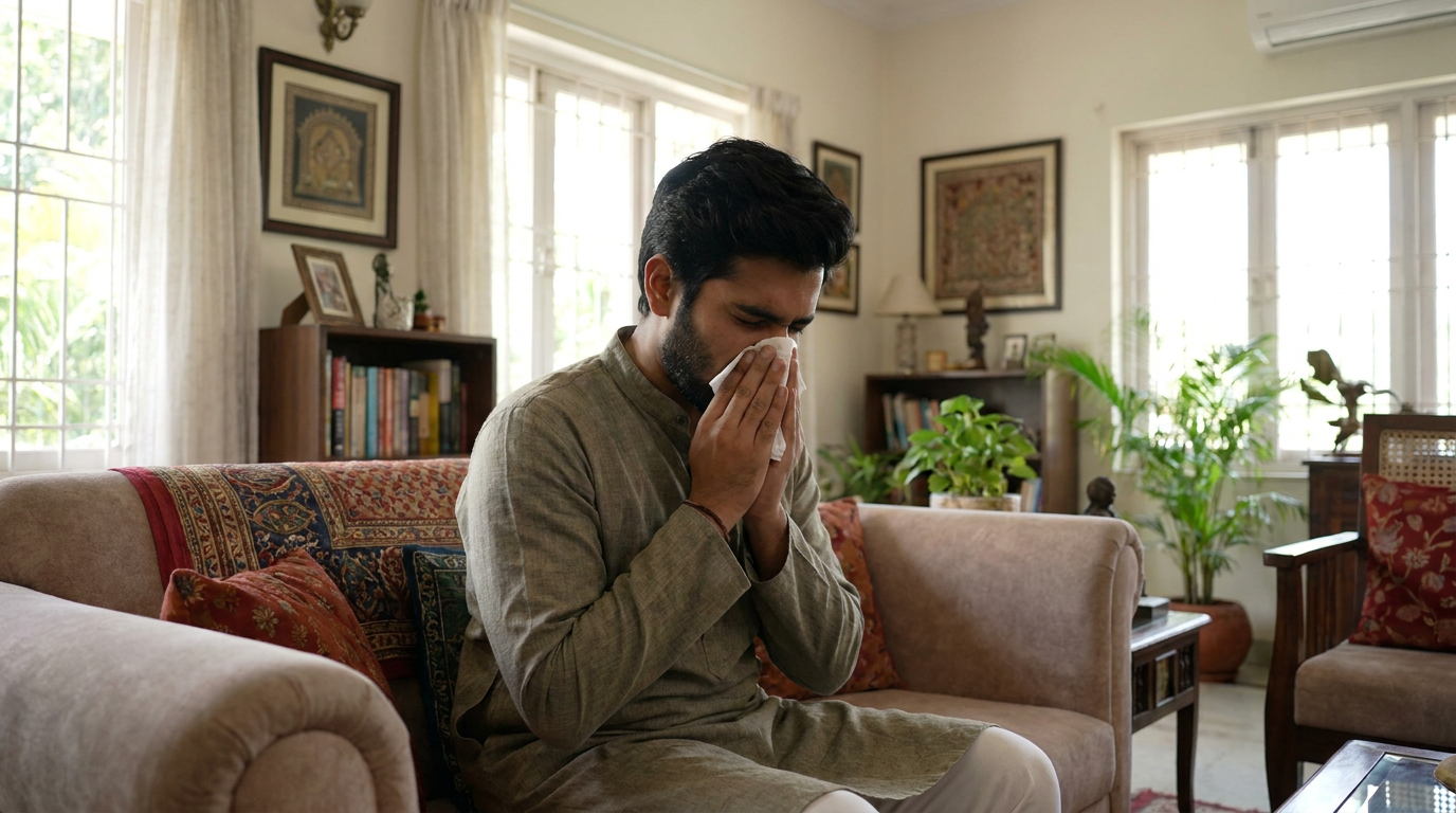 Runny or blocked nose is a common symptom of bird flu