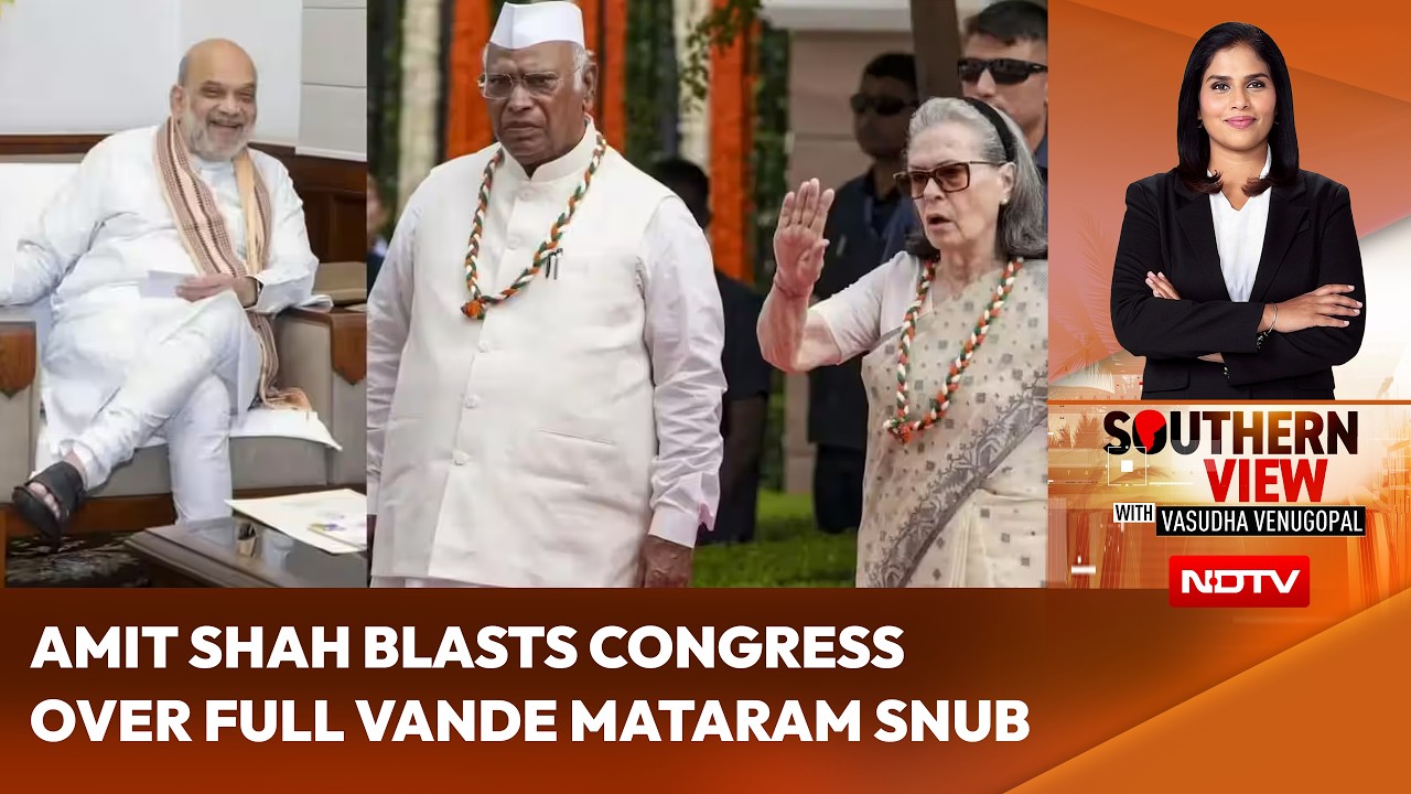 "Extreme Appeasement": Amit Shah Blasts Congress Over Full Vande Mataram Snub