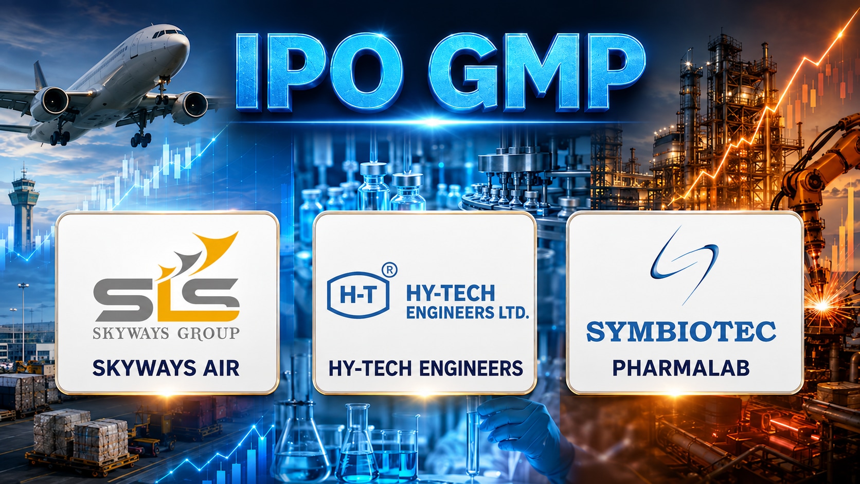 Hy-Tech Engineers vs Skyways Air vs Symbiotec Pharmalab IPO GMP Compared